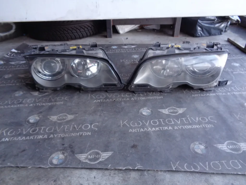 ΦΑΝΑΡΙΑ ΕΜΠΡΟΣ (FRONT LIGHTS) BMW E46 COUPE-CABRIO XENON ΠΑΛΙΟ ΜΟΝΤΕΛΟ ΜΕ ΑΣΗΜΙ  (SILVER ΦΟΝΤΟ)