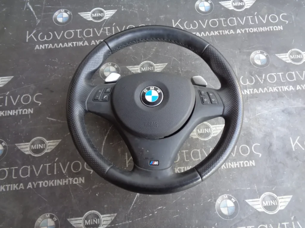 TIMONI (STEERING WHEEL) BMW E90-E91-E92-E93-E81-E82-E87-E88 M PACK ΑΥΤΟΜΑΤΟ ΜΕ PADDLES ΜΕ ΑΕΡΟΣΑΚΟ -ΧΕΙΡΙΣΤΗΡΙΑ ΤΙΜΟΝΙΟΥ